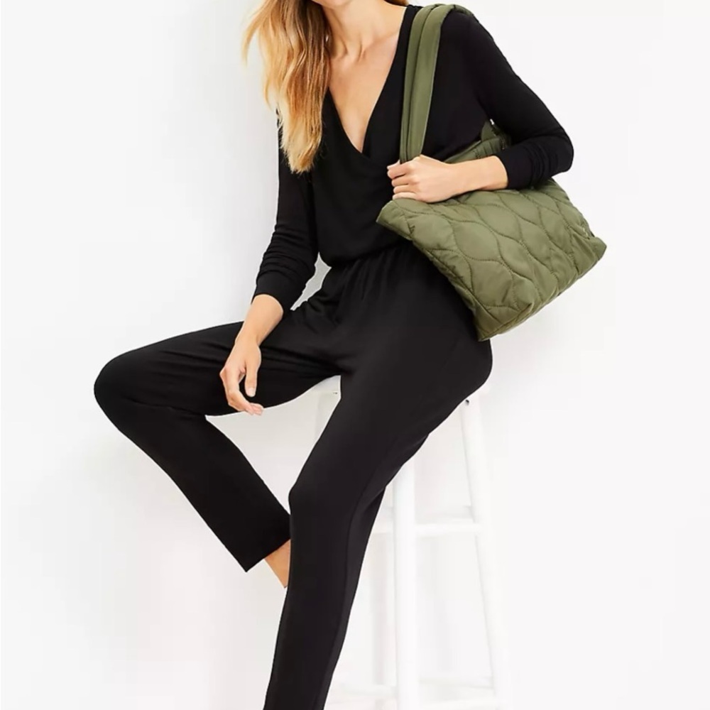LOU & GREY SOFT CROSSOVER BLACK WOMEN’S JUMPSUIT-SMALL - Picture 2 of 5